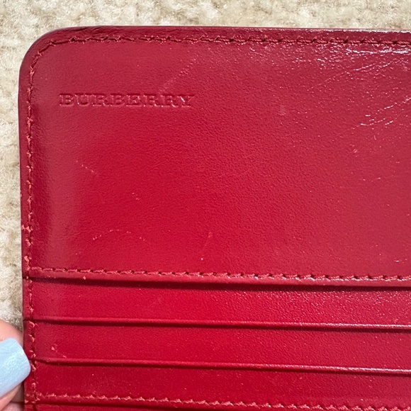 Burberry wallet - long red leather - Picture 6 of 14